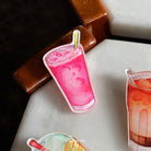 LOKAMADE Minum-minuman Deco Acrylic Pin IP04: White Coffee & Air Bandung