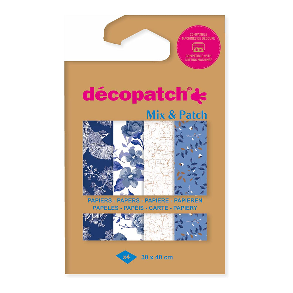 DECOPATCH Papers: Mix & Patch 4s Shade of Blue
