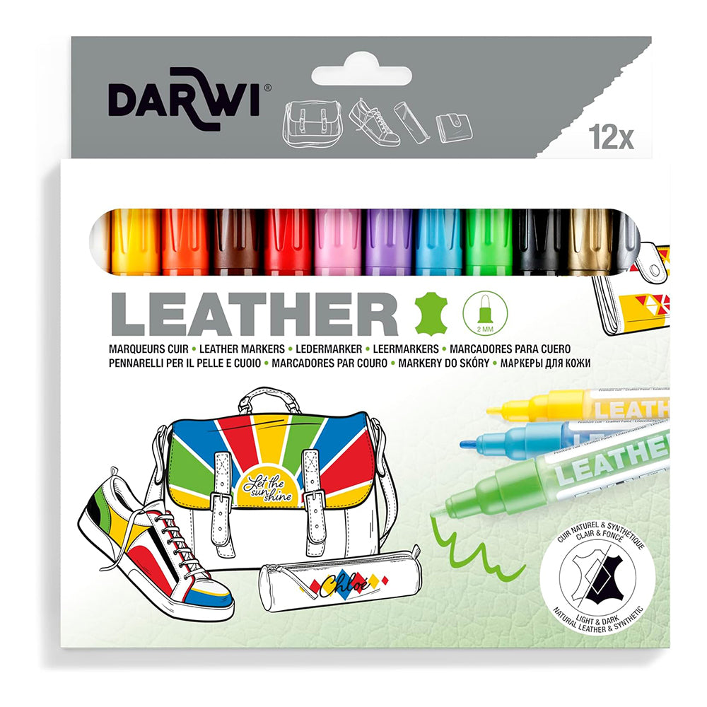 DARWI Leather Marker 2mm Set of 12 x 6ml
