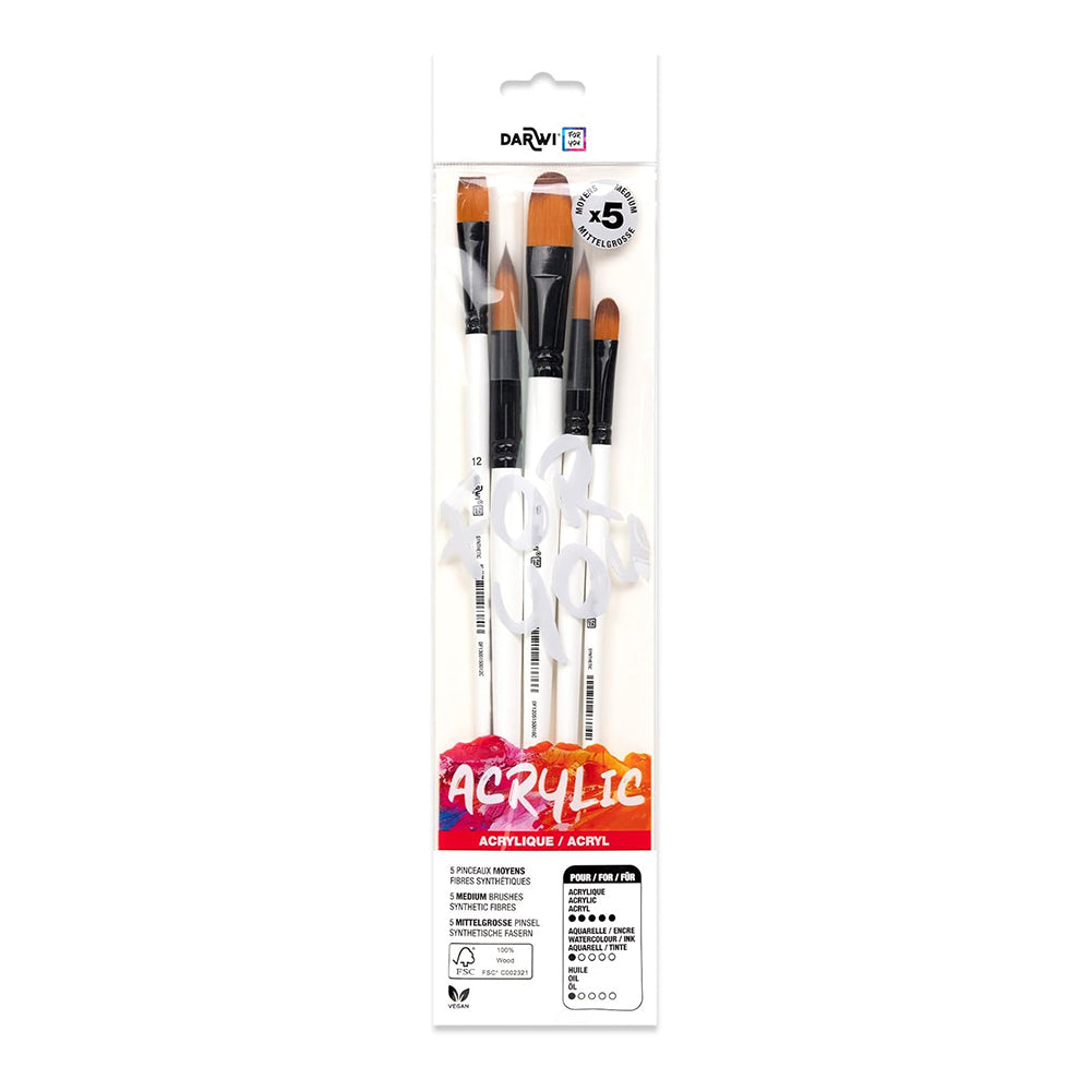 DARWI For You Set of 5 Medium Brushes