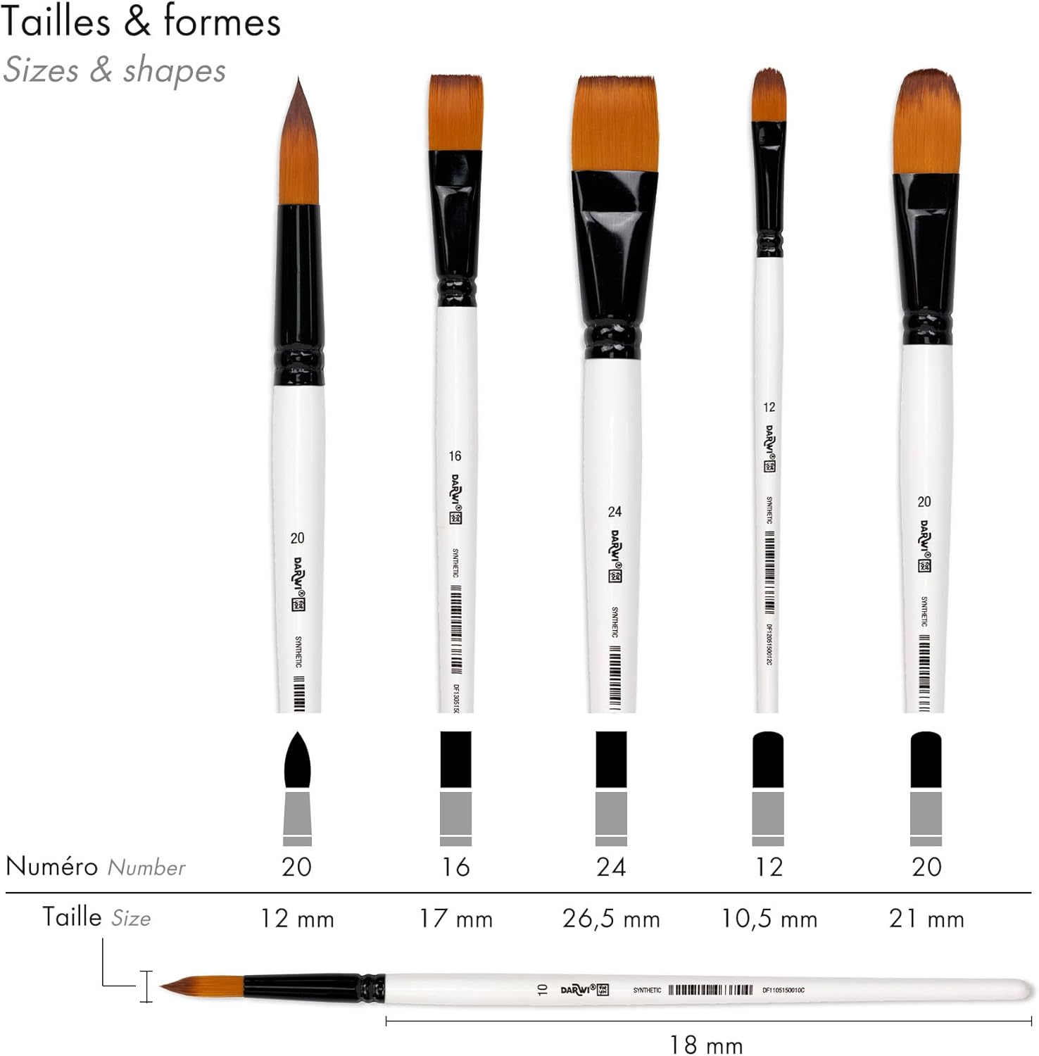 DARWI For You Set of 5 Thick Brushes