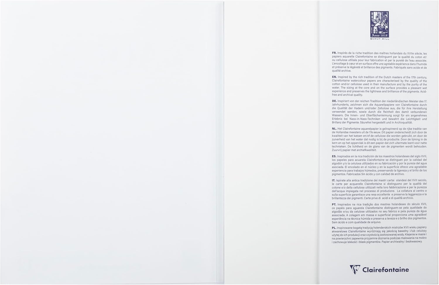 CLAIREFONTAINE Aqua Essentials Pad 12s 18x24cm