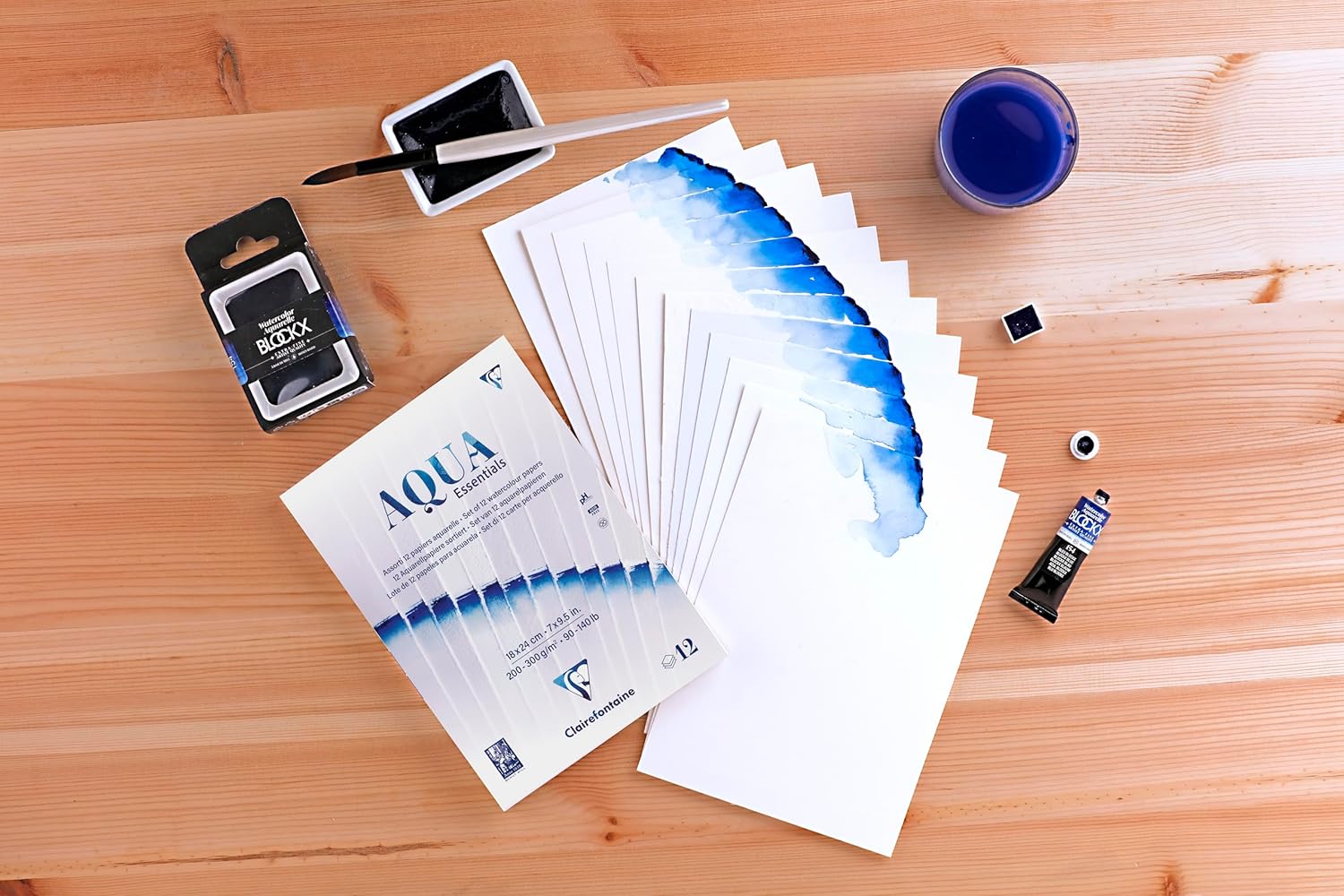 CLAIREFONTAINE Aqua Essentials Pad 12s 18x24cm