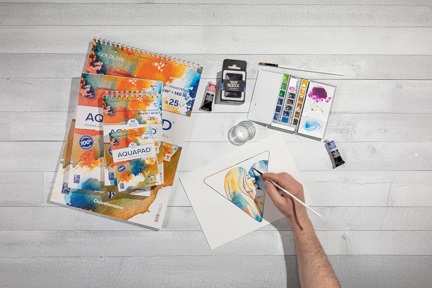 CLAIREFONTAINE Aquapad Wirebound 300g 25s A5+