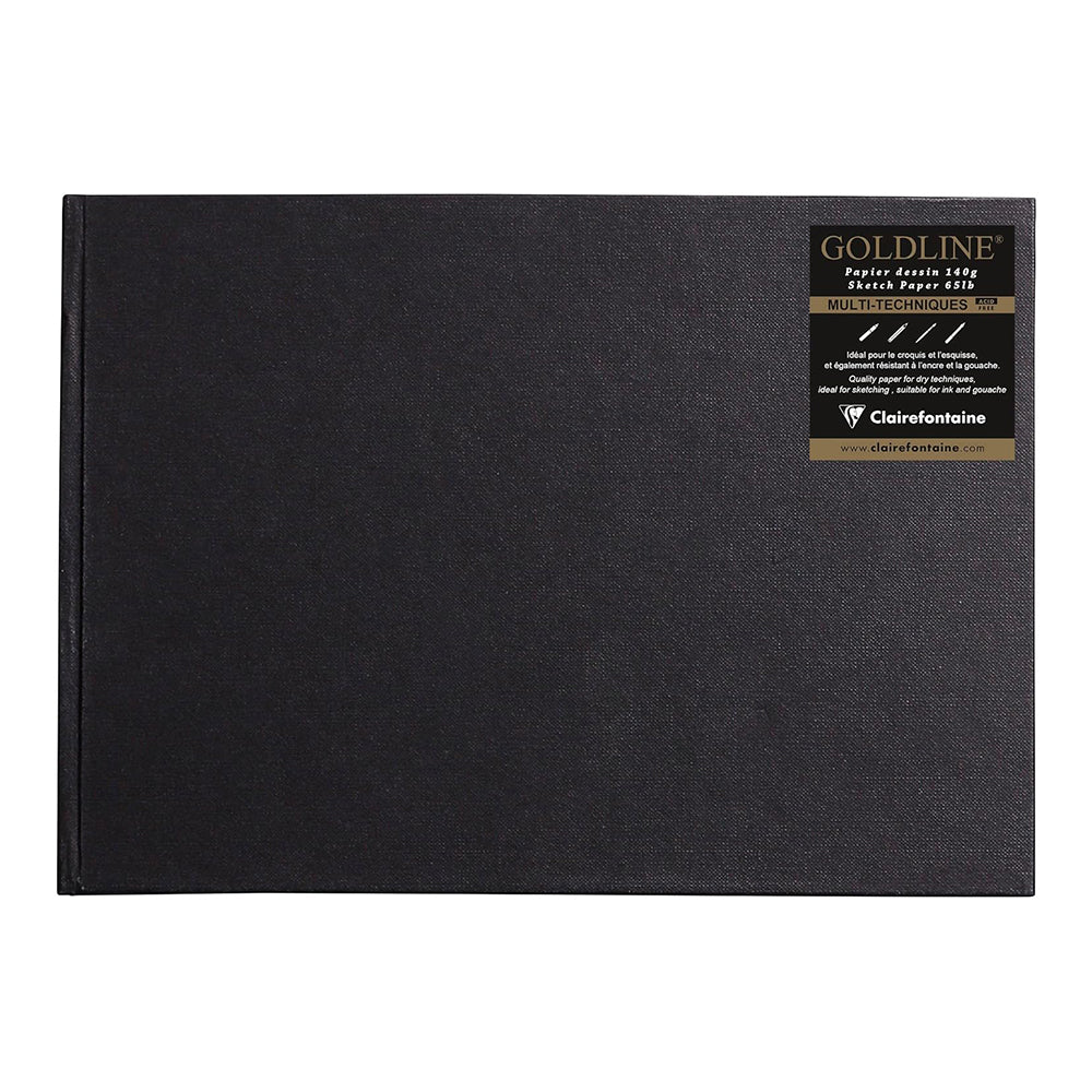 CLAIREFONTAINE Goldline Casebound Pad Landscape 140g Ivory A4