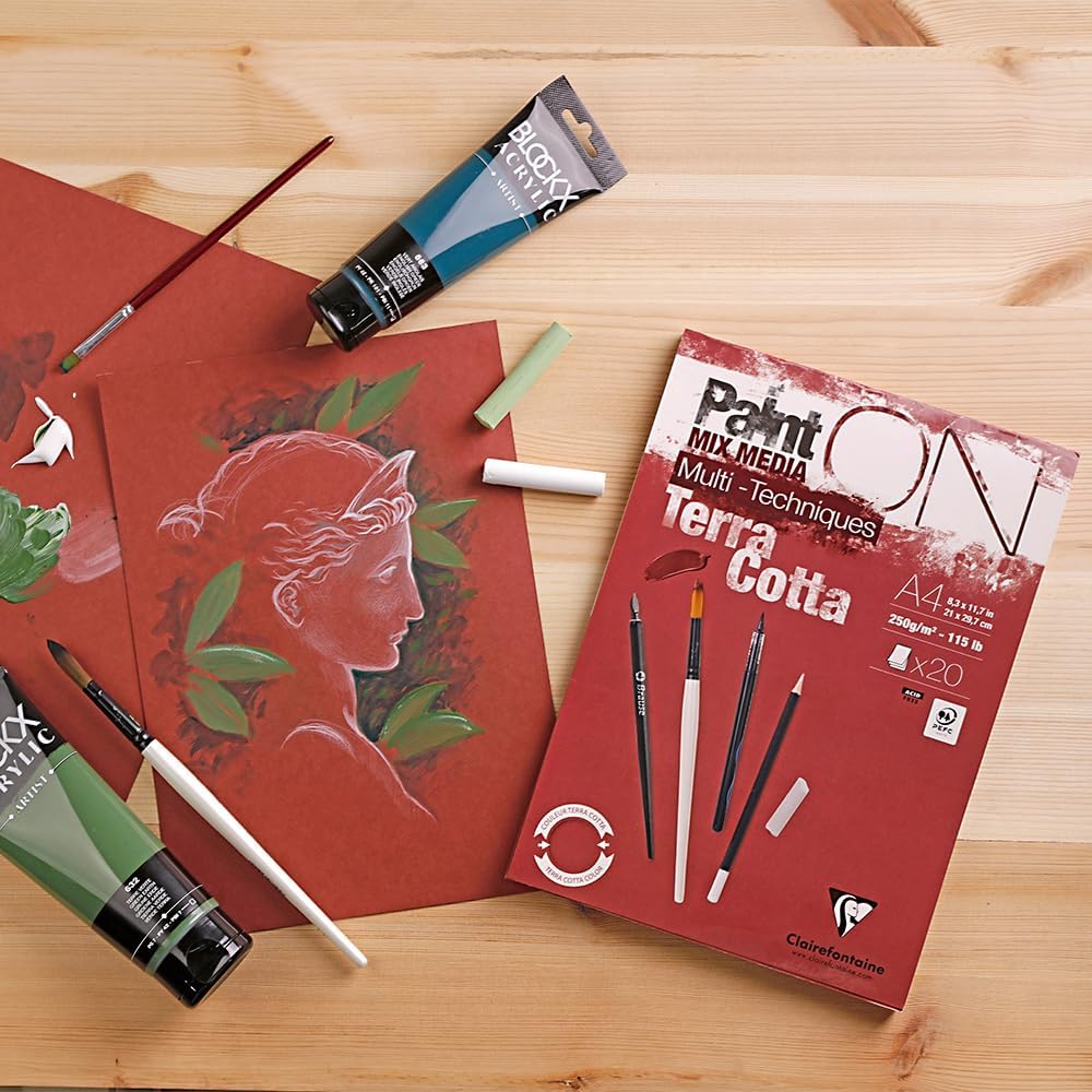 CLAIREFONTAINE Paint ON Pad 250g Terracotta 20s A4