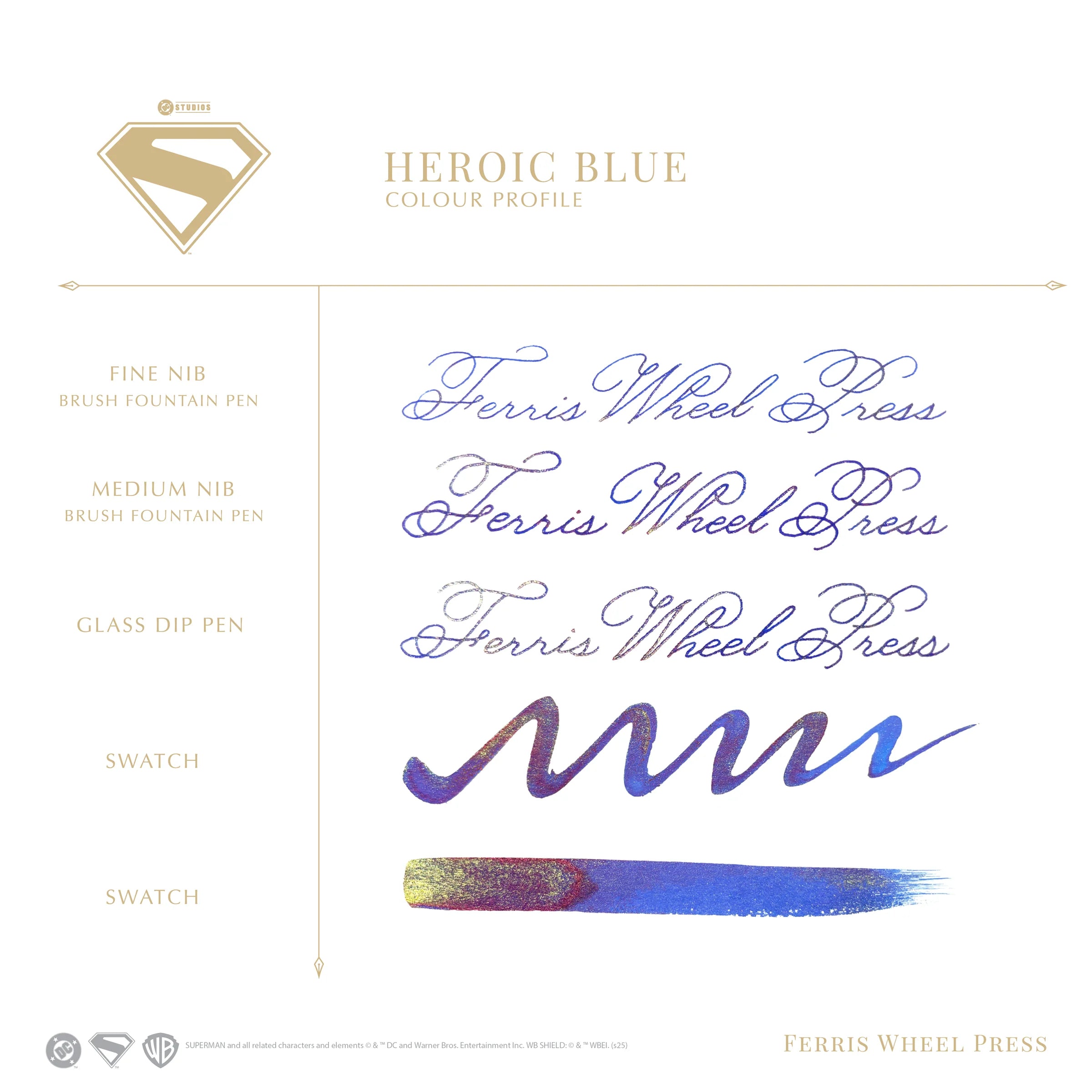 FERRIS WHEEL PRESS x Superman Fountain Pen Ink 10ml Heroic Blue