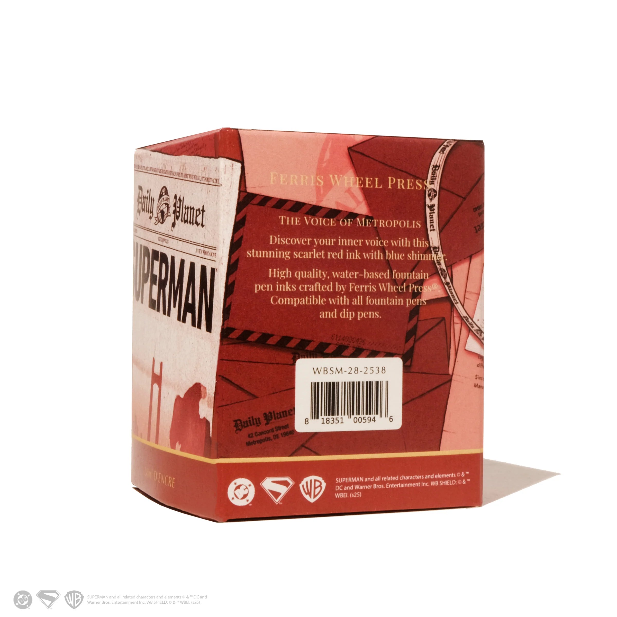 FERRIS WHEEL PRESS x Superman Fountain Pen Ink 28ml Scarlet Metropolis