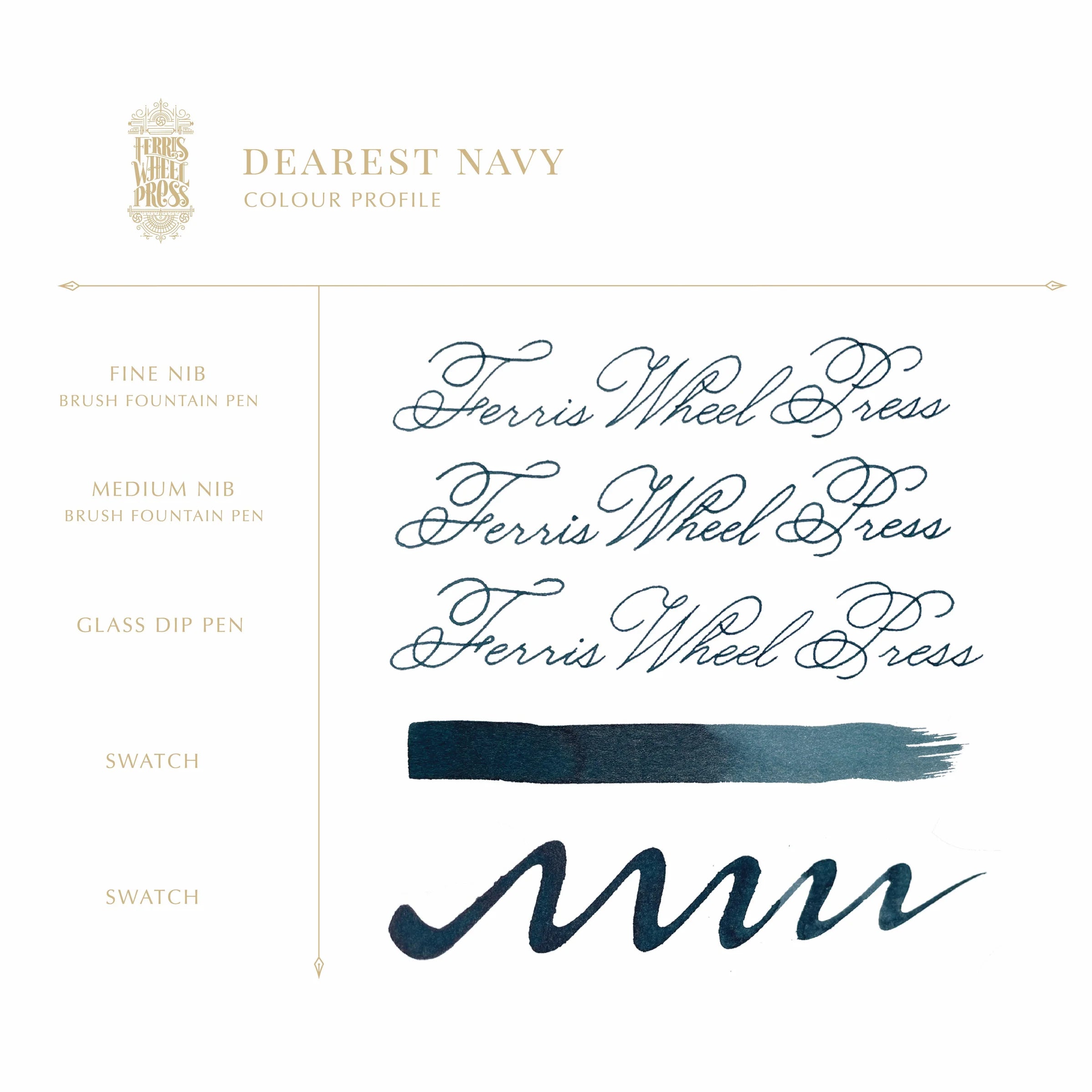 FERRIS WHEEL PRESS Fountain Pen Ink 10ml Dearest Navy