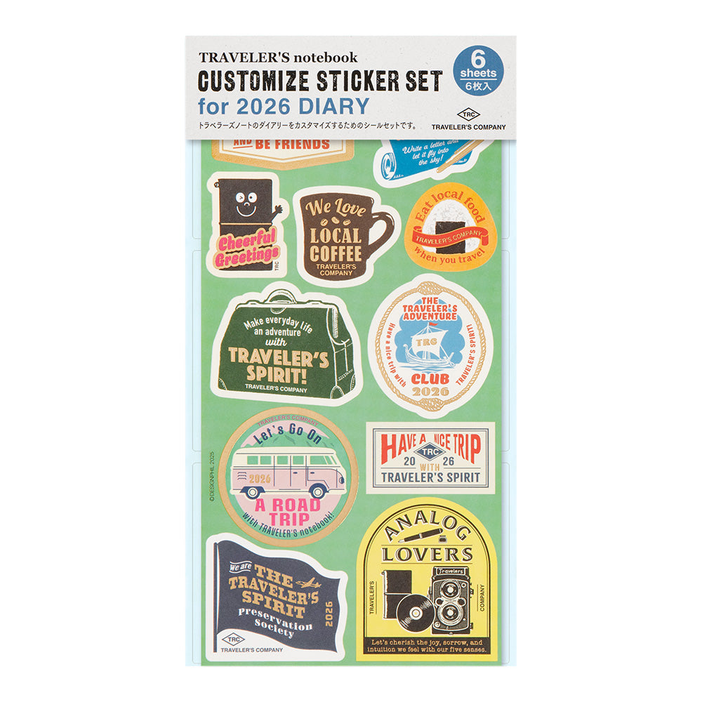 [Pre-Order] TRAVELERS Notebook 2026 Customised Sticker Set for Diary
