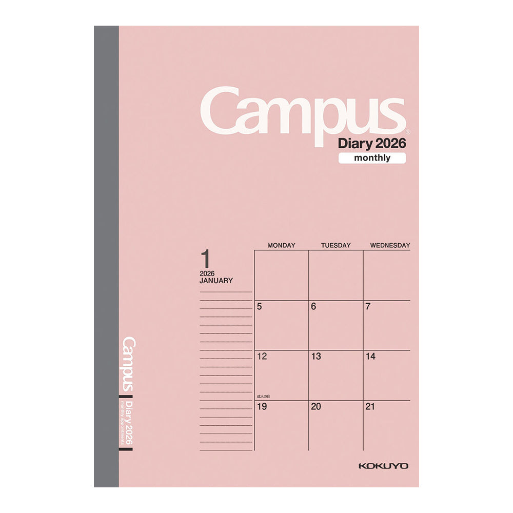 KOKUYO 2026 Campus Diary Monthly Pink A5