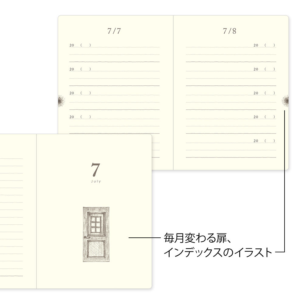 MIDORI Diary 5 Years Gate Mini Red