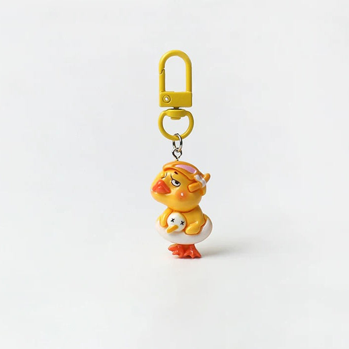JIPPURI Keychain Cheeky Duck Swimming Ring