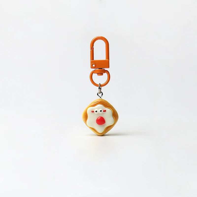 JIPPURI Keychain Eyes Bread Strawberry Bun