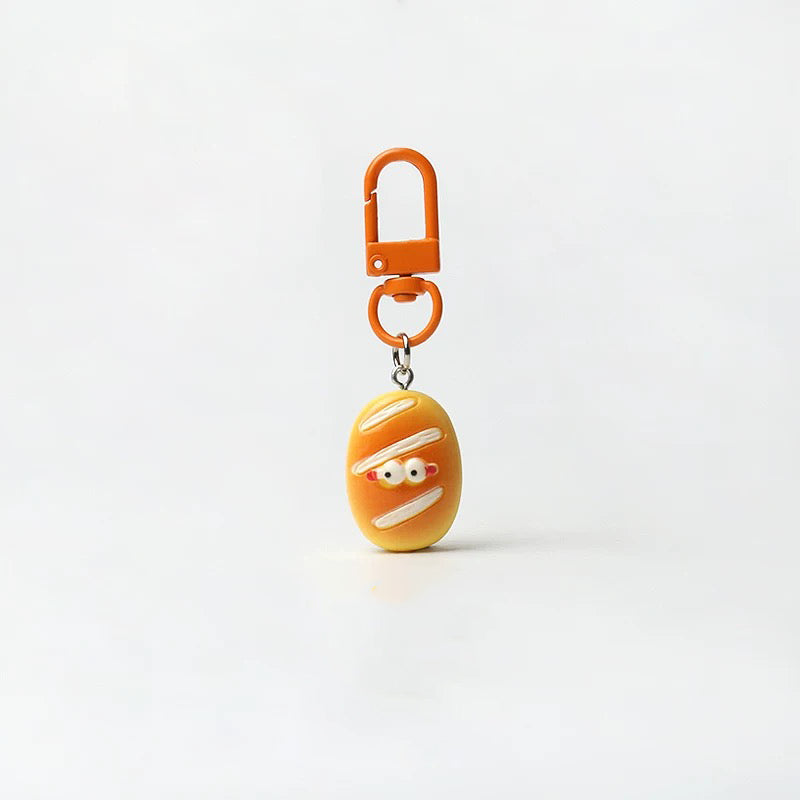 JIPPURI Keychain Eyes Bread Mayo Bun