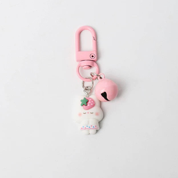 JIPPURI Keychain Cute Strawberry Strawberry On Head