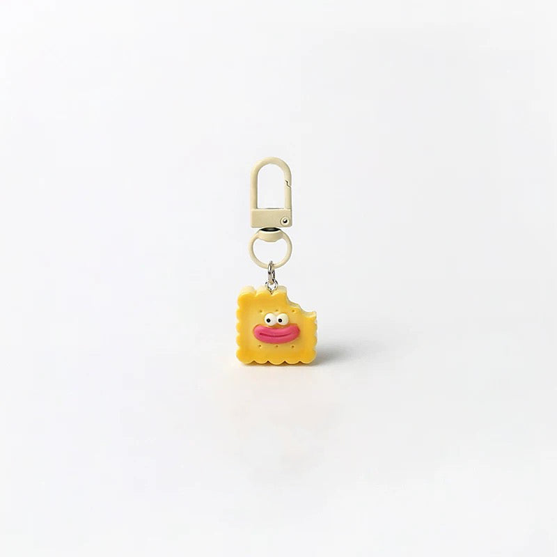 JIPPURI Keychain Mini Sausage Lips Biscuit Yellow Cracker