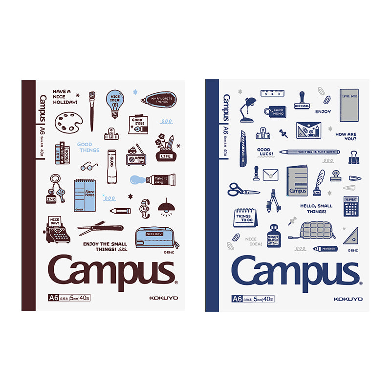 KOKUYO x eric Campus Noteboook A6 8mm Grid 40s Assorted