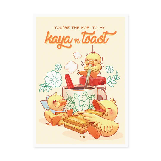 LOKAMADE Malaysia Series Postcard MSP130: You're the Kopi to My Kaya and Toast