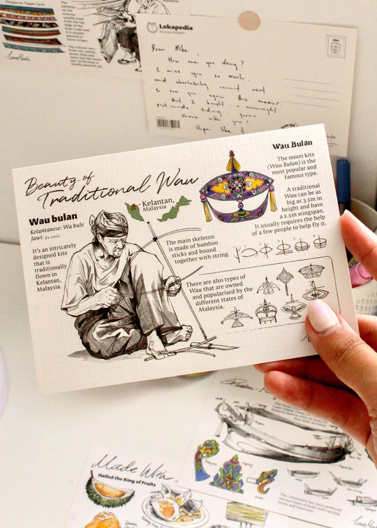 LOKAMADE Lokapedia Postcard MSP136: Keindahan Tradisional Wau