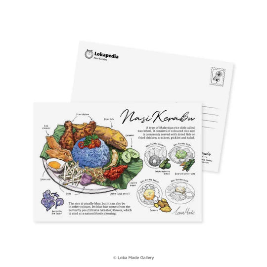 LOKAMADE Lokapedia Postcard MSP156: Nasi Kerabu
