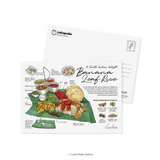LOKAMADE Lokapedia Postcard MSP158: Banana Leaf Rice