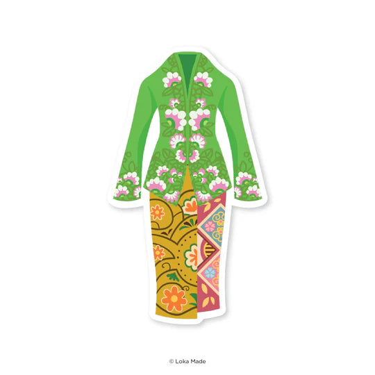 LOKAMADE Shaped Postcard MDP81: Jade Elegance Kebaya