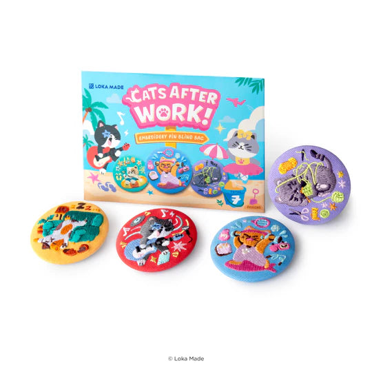 LOKAMADE Embroidery Badge EB02S: Cats After Work