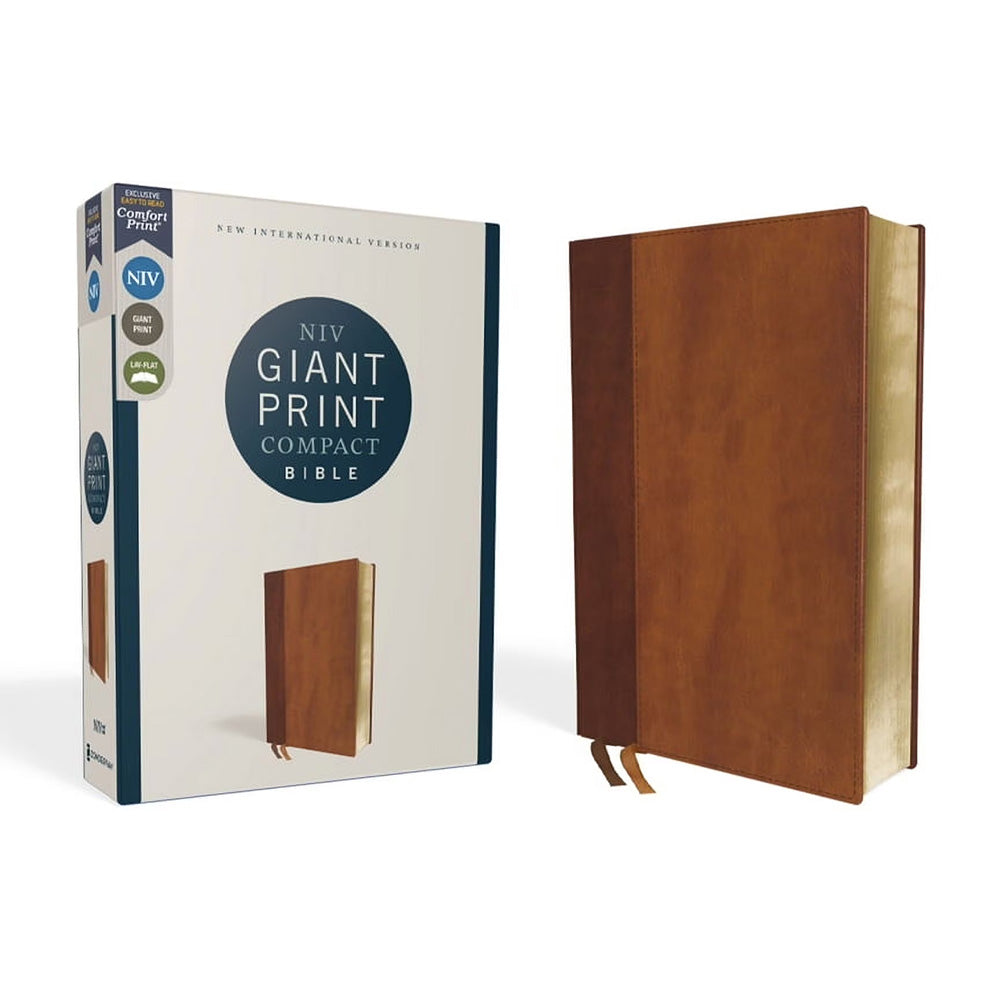 NIV - Giant Print Compact Bible, Leathersoft, Brown