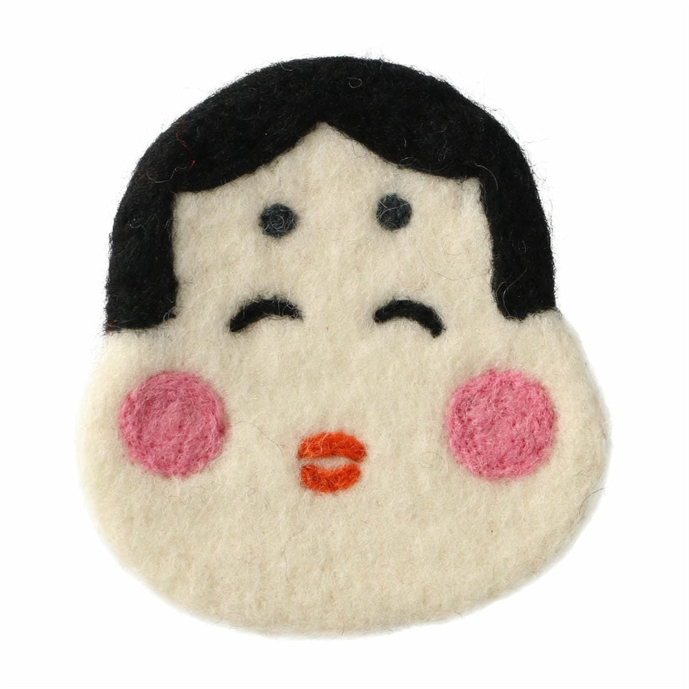 MARK'S Japan Fortune Motif Felt Coaster Otafuku