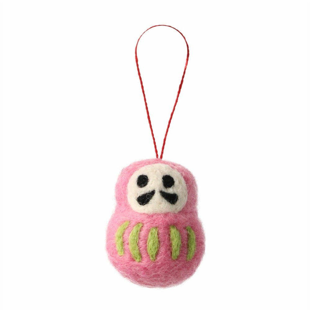 MARK'S Japan Fortune Motif Felt Ornament Daruma Pink