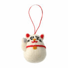 MARK'S Japan Fortune Motif Felt Ornament Lucky Cat White