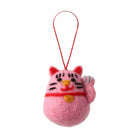 MARK'S Japan Fortune Motif Felt Ornament Lucky Cat Pink