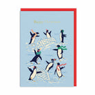 OHH DEER Card Christmas Penguins Snowball Fight