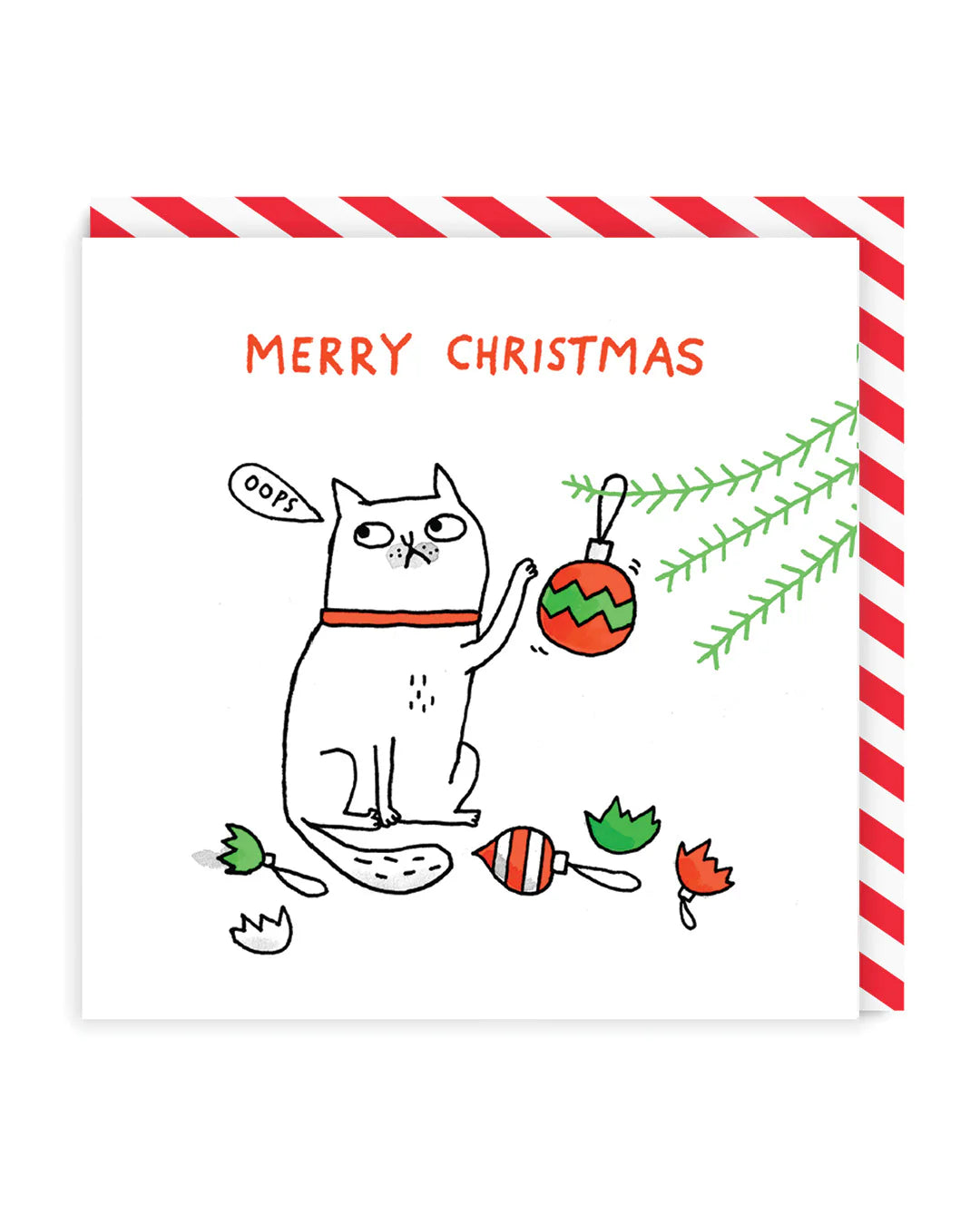 OHH DEER Card Christmas Oops Cat Merry Christmas