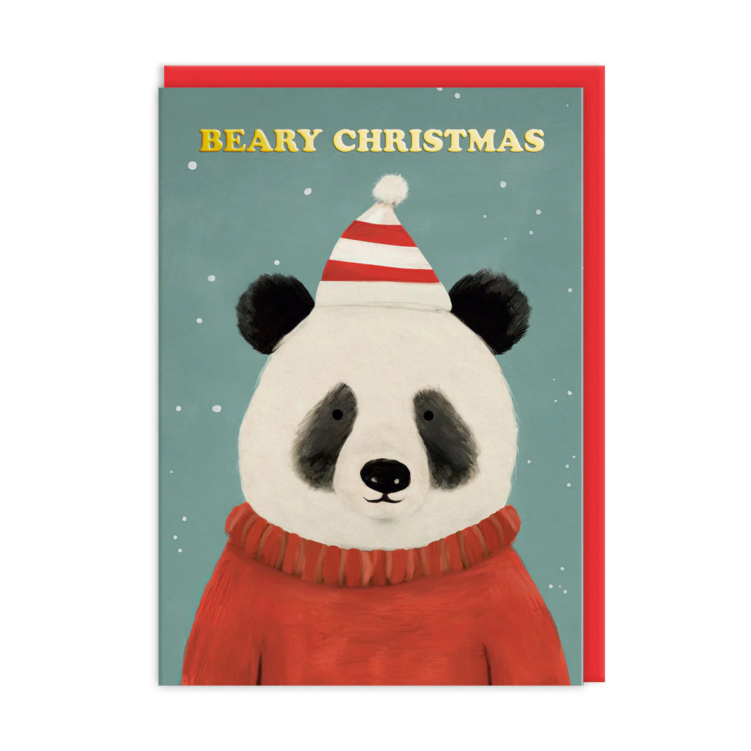 OHH DEER Card Christmas Festive Panda Bear
