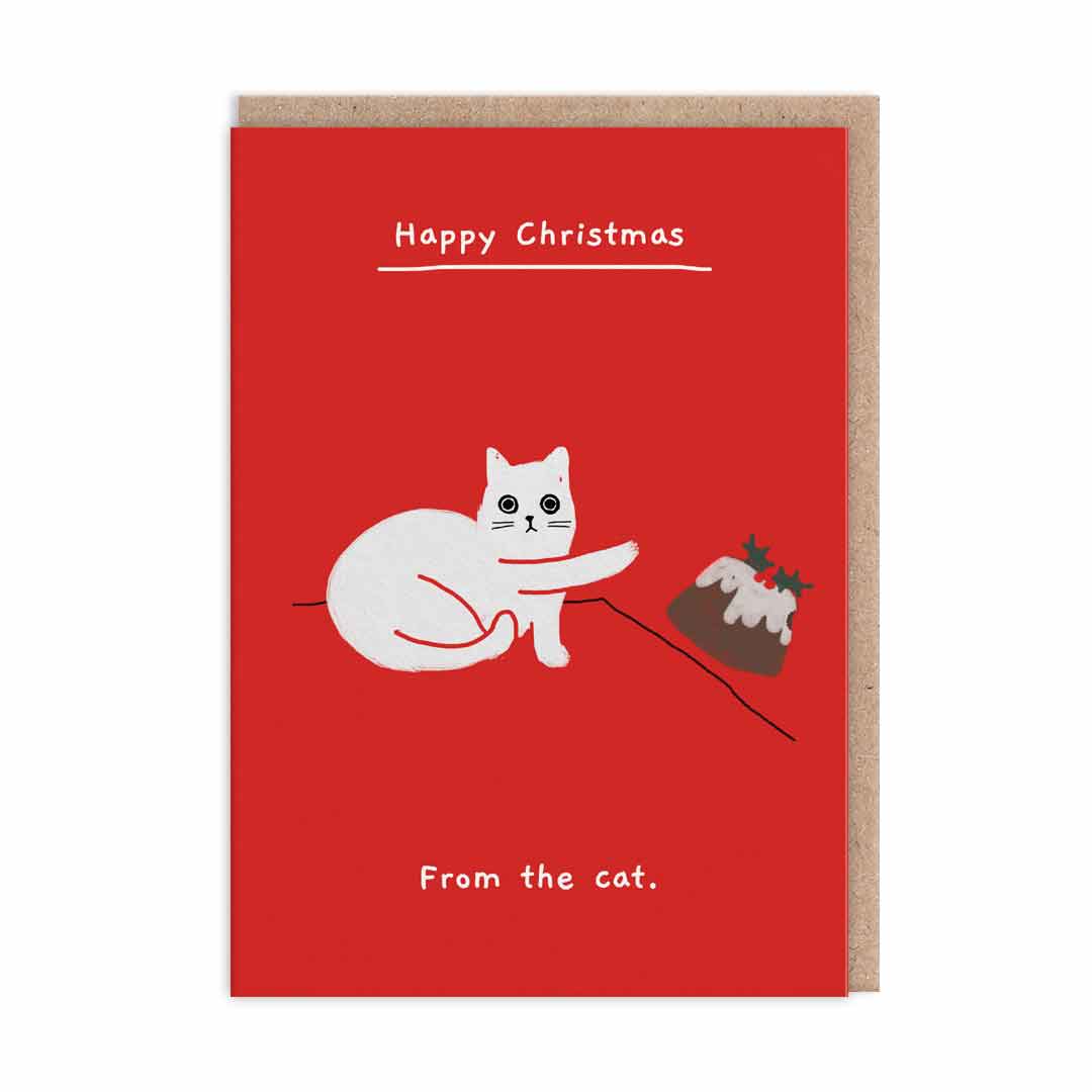 OHH DEER Card Christmas Cat Pudding