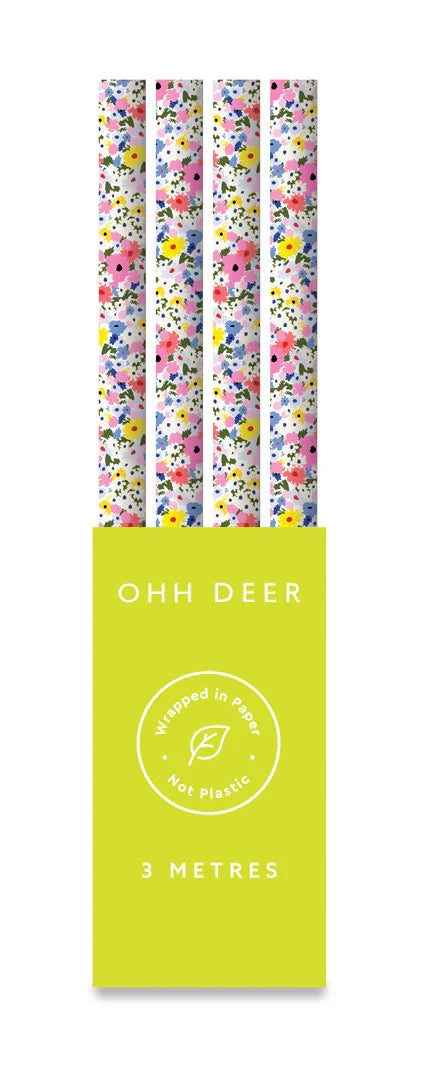 OHH DEER Floral Repeat Roll Wrap