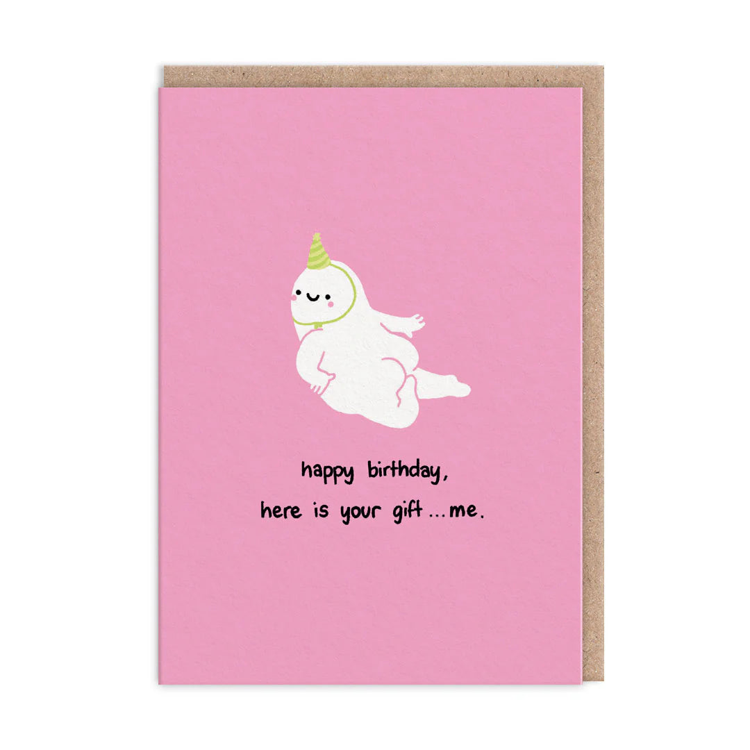 OHH DEER Card Birthday Here Is Your Gift