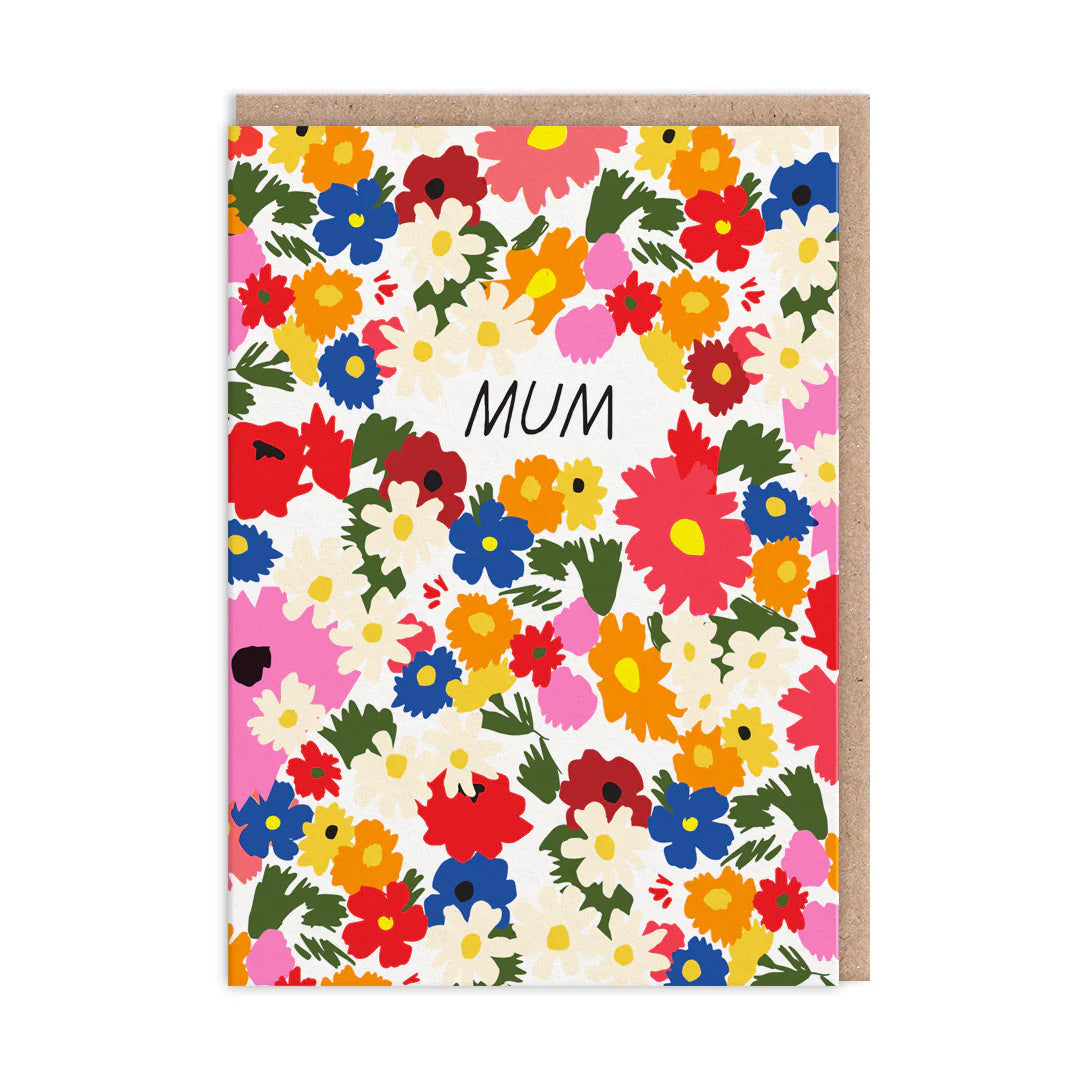 OHH DEER Card Mum Flowers