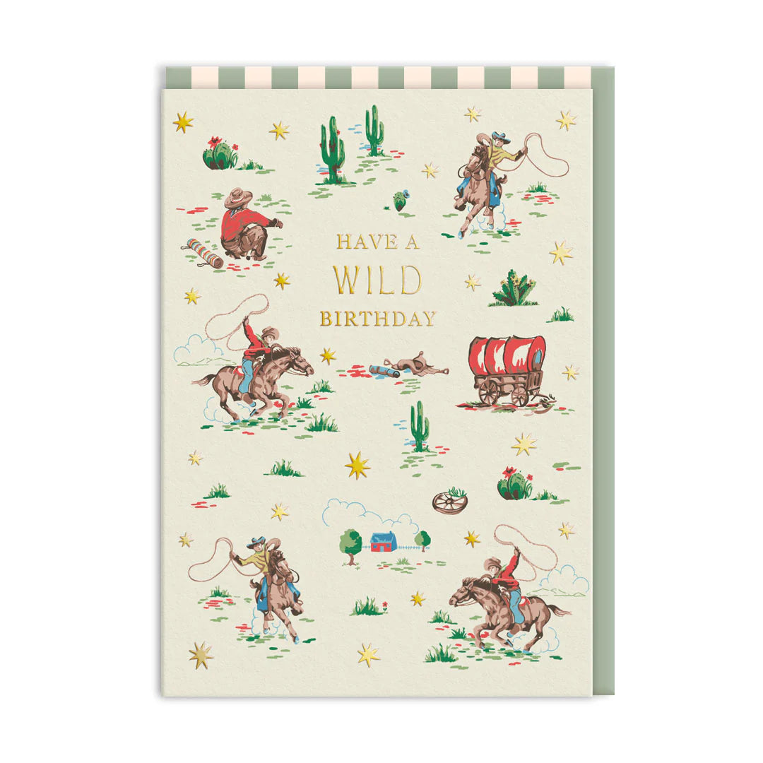 OHH DEER Card Birthday Cowboy Wild