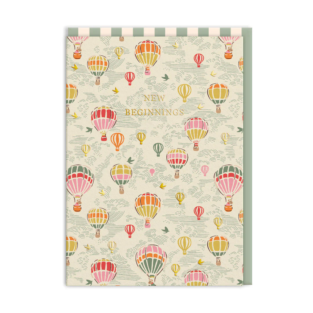OHH DEER Card Cath Kidston Hot Air Balloons New Beginnings