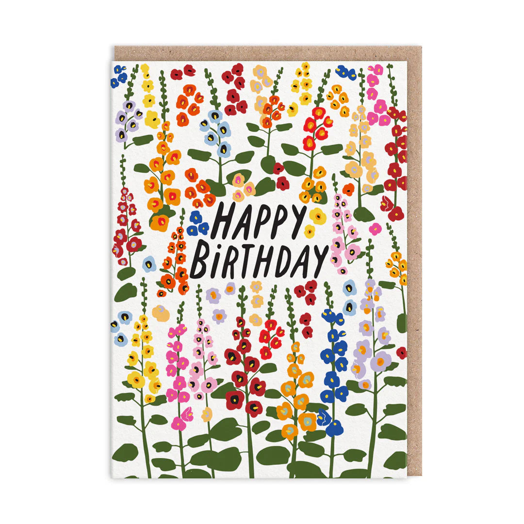 OHH DEER Card Birthday Foxgloves Happy Birthday