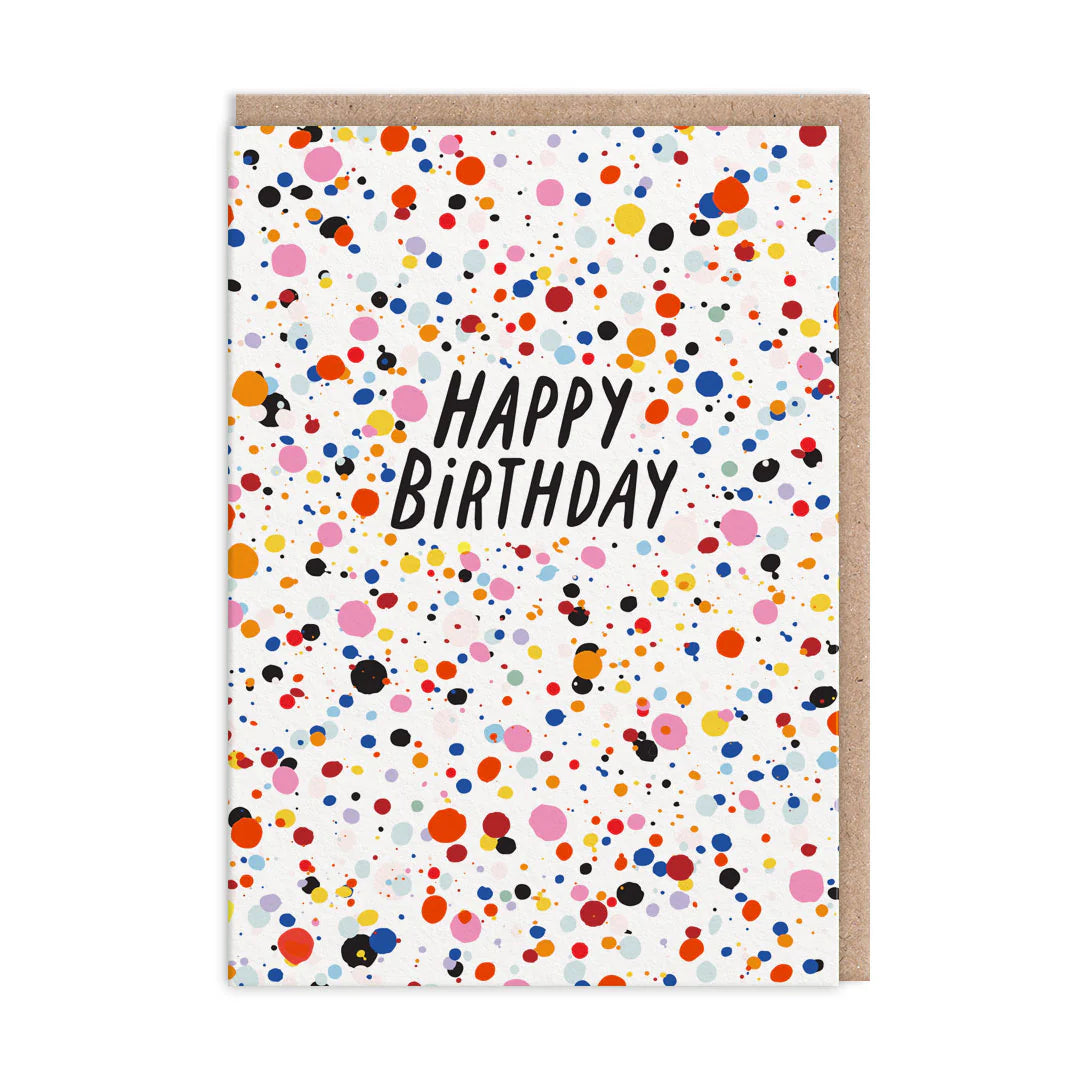 OHH DEER Birthday Card Splatter Happy Birthday