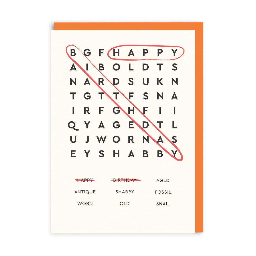 OHH DEER Card Birthday Happy Birthday Word Search