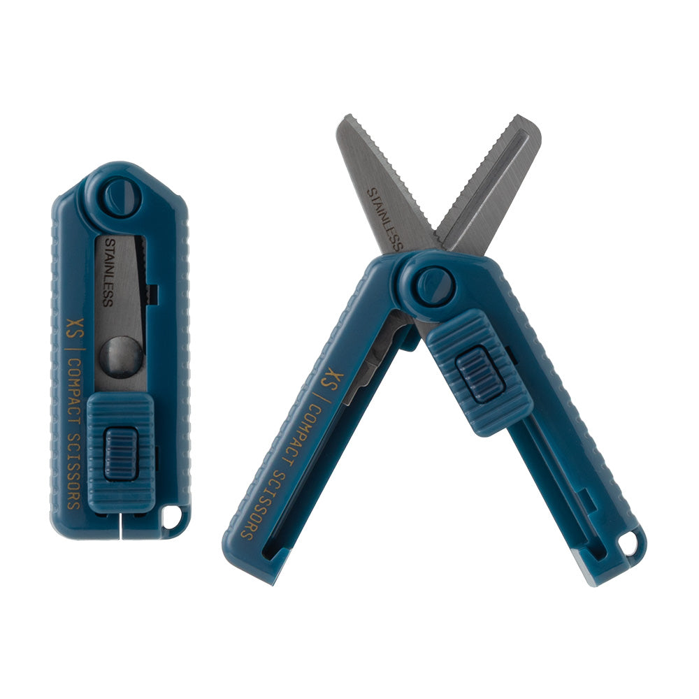 MIDORI XS Compact Scissors Serrated Navy Blue