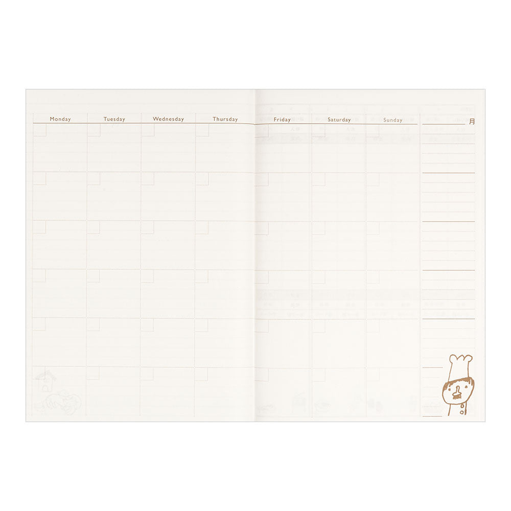 MIDORI Housekeeping Book Monthly & Weekly Cook