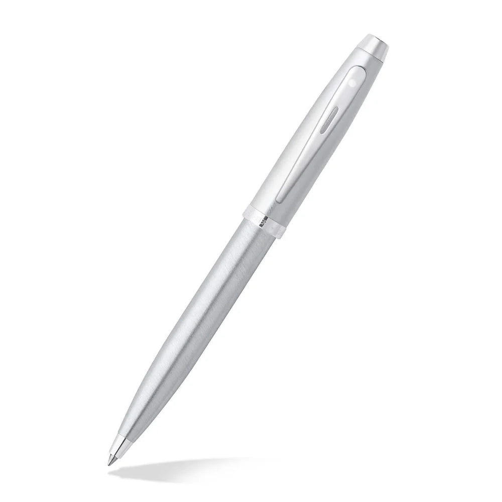 SHEAFFER 100 9306 Brushed Chrome Ballpoint Pen with Card Holder