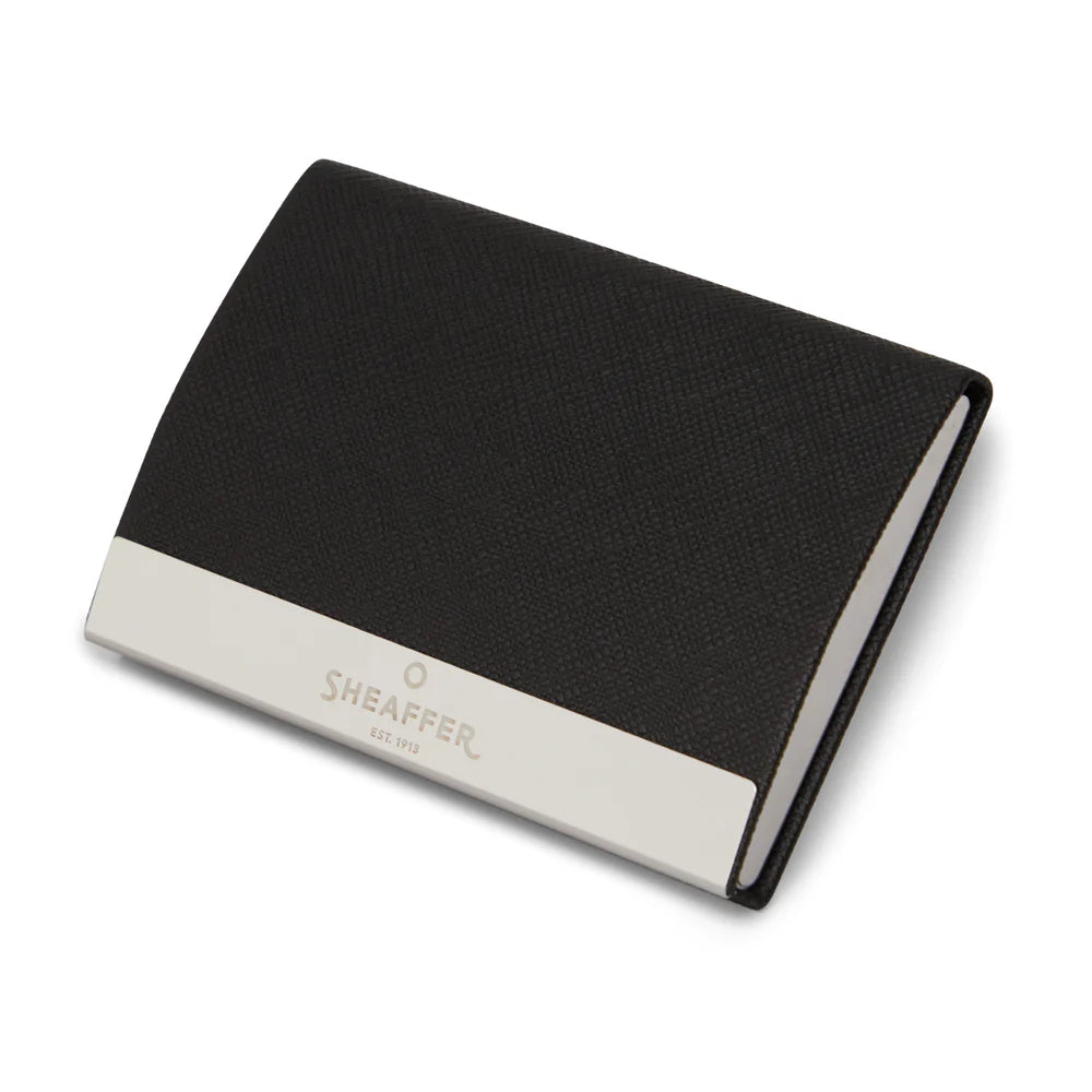 SHEAFFER 100 9306 Brushed Chrome Ballpoint Pen with Card Holder