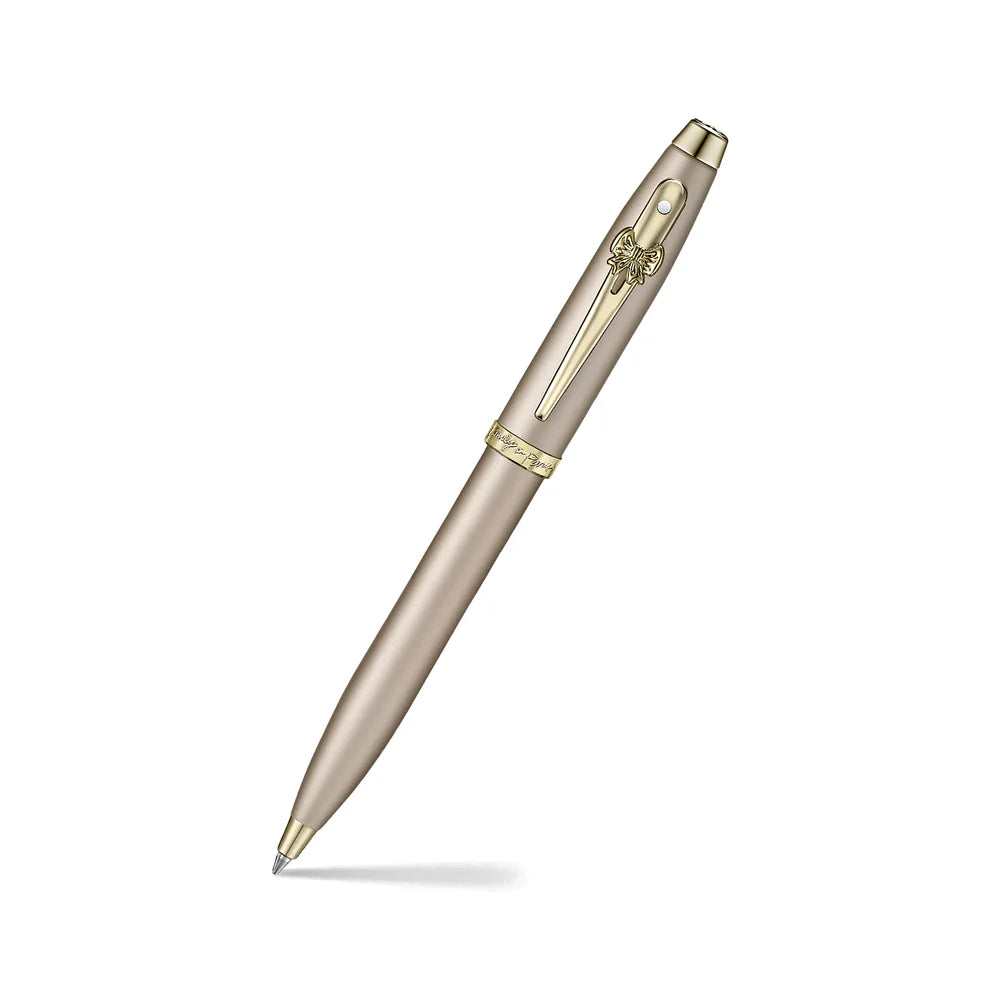 SHEAFFER x Emily In Paris 100 9377 Champagne Gold with Champagne Gold Trims and Bow-Shaped Clip Emblem Ballpoint Pen